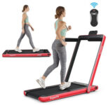 SuperFit™ 2.25HP 2-in-1 Dual Display Folding Treadmill – White