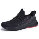 Men’s Lace-up Comfort Athleisure Fashion Sneakers – 10 – Black