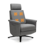 Gray Massage Vibrating Recliner with Remote Control