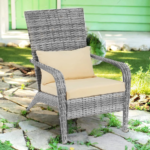 Outdoor Rattan Adirondack Chair (1- or 2-Pack) – Grey-1 Pack