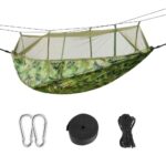 Camping Hammock with Mosquito Net with Hanging Straps and Carabiners – Camo