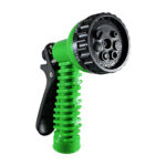 Adjustable Garden Hose Water Nozzle with 7-Spray Patterns – Green