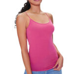 Women’s Stretchy Camisole Spaghetti Strap Tank Top (4-Pack) – Pink X-Large