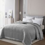 Solid Color Microfiber Down Alternative Blanket – Full/Queen – Gray