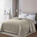 Solid Color Microfiber Down Alternative Blanket – King – Khaki