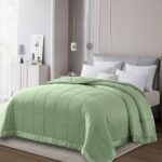 Solid Color Microfiber Down Alternative Blanket – King – Sage
