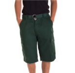 Designer Men’s Cargo Shorts with Twill Belt – Wood Green – Size 34