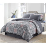 Bibb Home® 8-Piece Printed Down Alternative Comforter Set – Queen – Stella