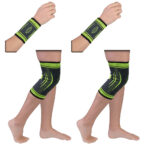 Flexible Stretch Joint Compression Sleeve Support Brace (Multi-Pack) – KNEE x2 – WRIST x2