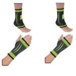 Flexible Stretch Joint Compression Sleeve Support Brace (Multi-Pack) – ANKLE x2 – PALM x2