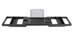 NewHome™ Bamboo Adjustable Width Bathroom Caddy Tray – Bathroom Caddy Tray – Black