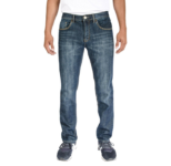 Men’s Slim Fit 5-Pocket Stretch Denim Jeans – Dark Vintage Wash – 28 W x 30 L