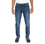 Men’s Slim Fit 5-Pocket Stretch Denim Jeans – Indigo Medium Wash – 34 W x 32 L