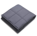 Kathy Ireland Weighted Blanket with Glass Beads – Grey – 48″ x 72″ 12 lb