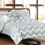 Chevron 7-Piece Comforter Set – King – White/Grey