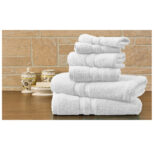 Bibb Home 100% Egyptian Cotton 6-Piece Towel Set – Solid – White