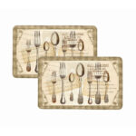 Bibb Home® Anti-Fatigue Cushioned Kitchen Mat (1 or 2-Pack) – Forks – 2-Pack