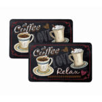 Bibb Home® Anti-Fatigue Cushioned Kitchen Mat (1 or 2-Pack) – Coffee Relax – 2-Pack