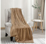 Chevron Jacquard Braided Oversized Throw Blanket – Mocha