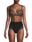 Women’s Padded Lace Demi Bra – Black