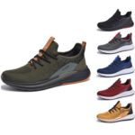Men’s Lace-up Comfort Athleisure Fashion Sneakers – 10 – Wine