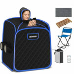 Home Steam Sauna with Powerful 800W Steamer and Free Chair – Black