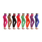 Ultra-Soft Two-Tone Ribbed High-Waisted Leggings (5-Pack) – Assorted Color