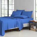 2,000-TC Bamboo Blend 6-Piece Sheet Set with Deep Pockets – King – Warm Blue