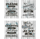 4-Piece Shabby Chic 8″ x 10″ Bathroom Décor Set – White