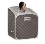 Portable Steam Spa Sauna with 9 Temperature Levels + Chair – Grey