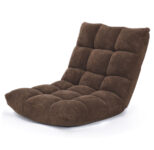 Adjustable 14-Position Microsuede Floor Chair – Coffee