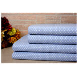 Bibb Home® 4-Piece Printed Cotton Flannel Sheet Set – Twin – Blue Dots