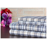 Bibb Home® 4-Piece Printed Cotton Flannel Sheet Set – Twin – Grey Plaid