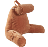 Backrest TV & Reading Pillow with Detachable Neck Bolster – Brown
