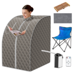 Portable Steam Sauna with Chair and Accessories – Gray