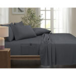 Bamboo Comfort 6-Piece Smart Sheet Set with Side Pocket – Full – Gray