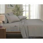 Bamboo Comfort 6-Piece Smart Sheet Set with Side Pocket – King – Taupe