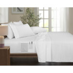 Bamboo Comfort 6-Piece Smart Sheet Set with Side Pocket – King – White