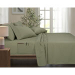 Bamboo Comfort 6-Piece Smart Sheet Set with Side Pocket – King – Sage