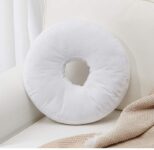 Super Soft Round Microplush Pillow – White