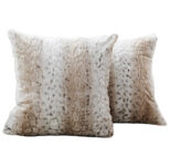 Super Soft Embossed Faux Fur Throw Pillows (Set of 2) – 18×18 Snow Leopard