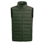 Men’s Full-Zip Lightweight Puffer Vest Jacket – Olive – 2XL