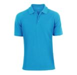 Men’s Classic-Fit Cotton Polo Shirt – Blue – Large