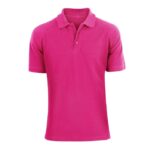 Men’s Classic-Fit Cotton Polo Shirt – Hot Pink – Small