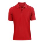 Men’s Classic-Fit Cotton Polo Shirt – Red – Medium