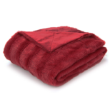 Soft Faux Fur Microplush Reversible Throw Blanket – 86 x 86 – Maroon