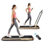 SuperFit™ 2-in-1 2.25HP Under Desk Electric Folding Treadmill with Remote Control – Golden