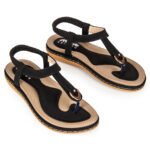 Women’s Classic Bohemian Comfort Sandals – Black – 7