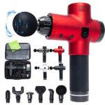 Handheld 20-Speed Deep Tissue Percussion Massager Gun – Red