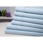 Kathy Ireland™ 1,500TC Bamboo Cotton 6-Piece Sheet Set – Queen – Sky Blue